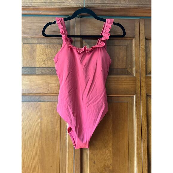 NWT Andie Women's The Hydra One Piece Swimsuit Ruffle Rosette Pink Size S - Picture 2 of 14